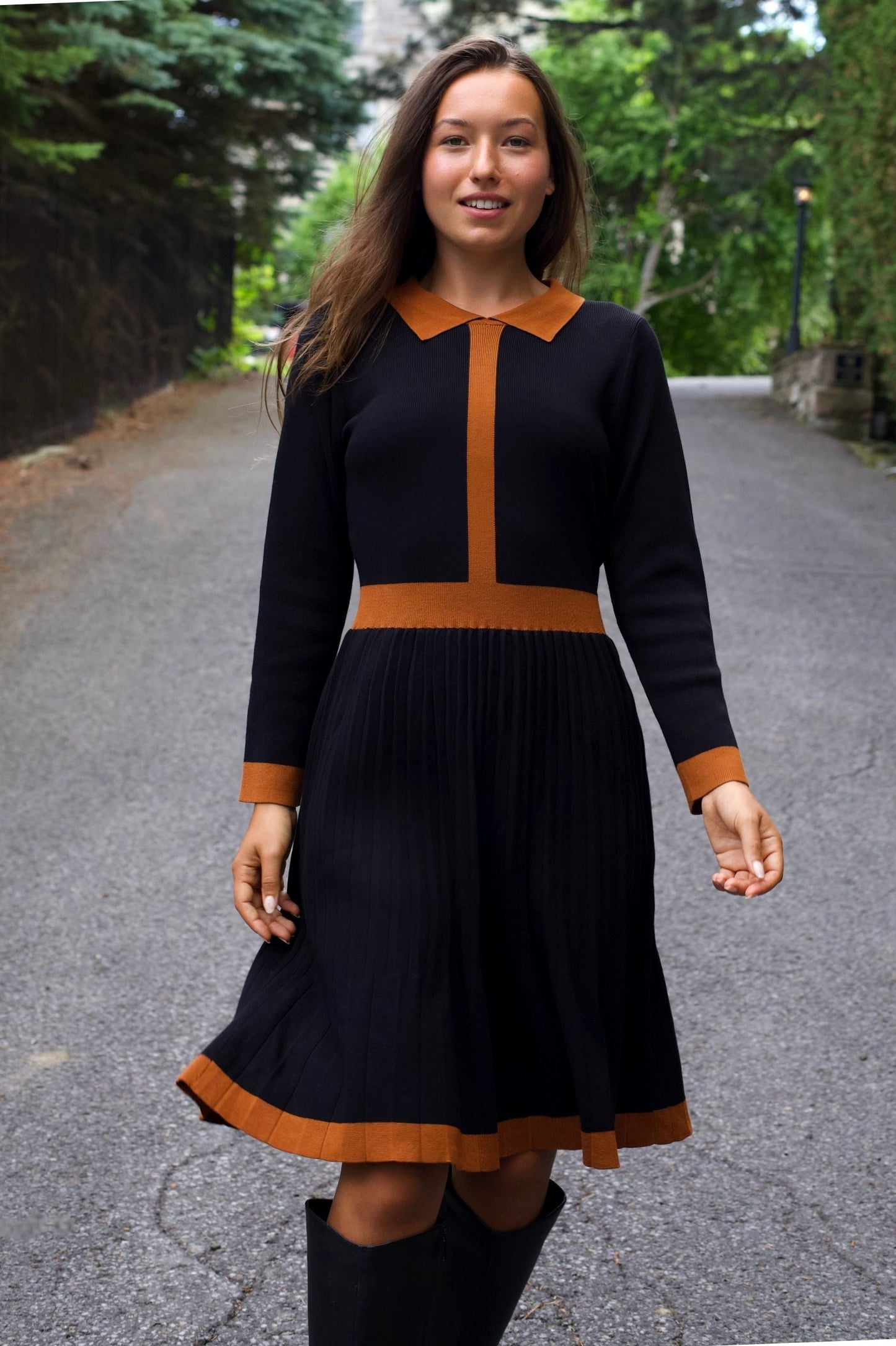 Robe Clarissa en maille avec liseré contrastant