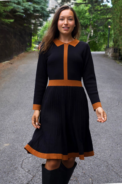 Robe Clarissa en maille avec liseré contrastant