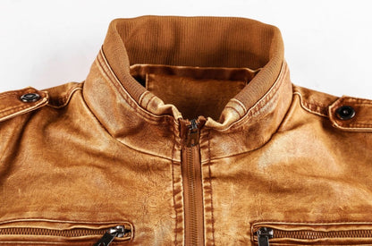 Veste à capuche en similicuir pour homme – Manteau décontracté zippé en faux cuir pour l'automne et l'hiver