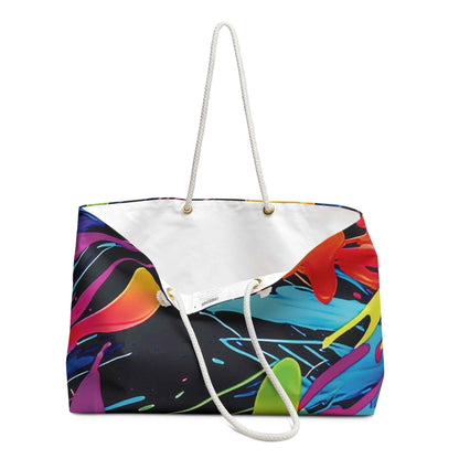 Sac de voyage éclaboussures de peinture néon | Cabas abstrait coloré | Grand cabas
