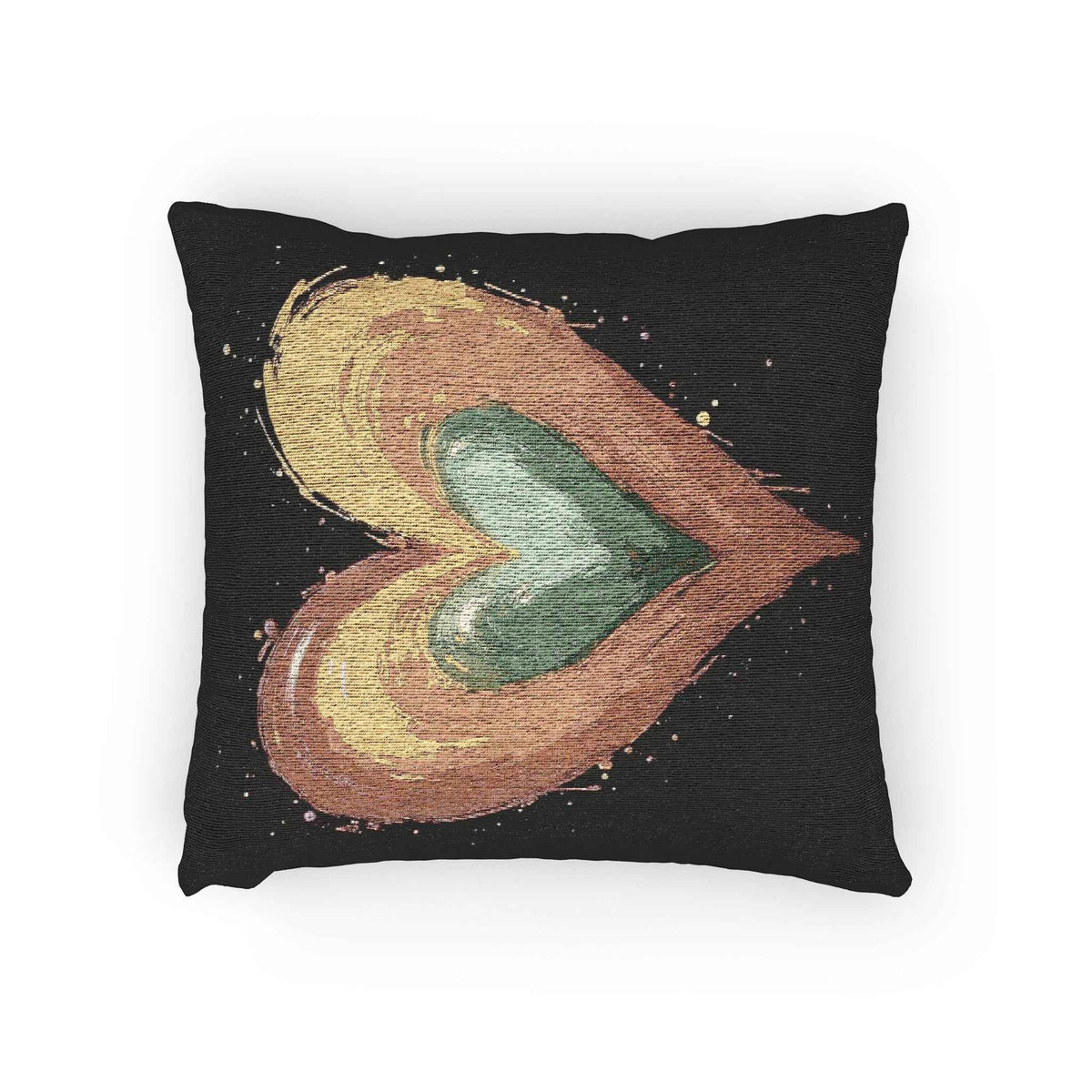 Coussin tressé cœur peint à la main | Coussin décoratif cœur bohème