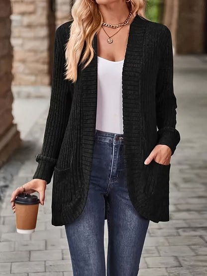 Manteau d’hiver mi-long décontracté pour femme avec poches – Veste d’extérieur automnale