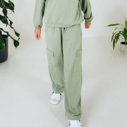 Youth Bamboo Fleece Cargo Pants | Navy