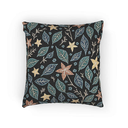 Oreiller tissé à motif floral Starleaf | Feuilles de nuit botaniques