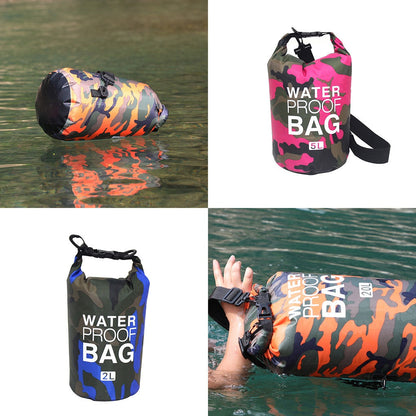 Sac étanche extérieur en polyester camouflage, sac à dos de plage portable à double bandoulière