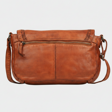 MET Leather Flap Crossbody Bag. Compact Messenger with Laser-Engraved Details