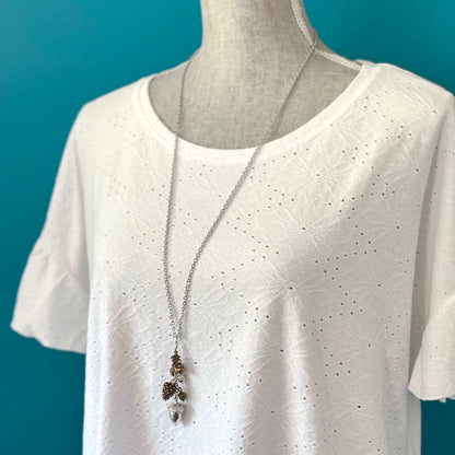 Collier Gland et Pomme de Pin – Cadeau Pendentif Forêt d'Automne