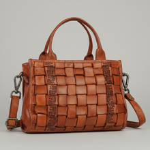 Sac à main MET en cuir premium. Cartable en cuir tressé