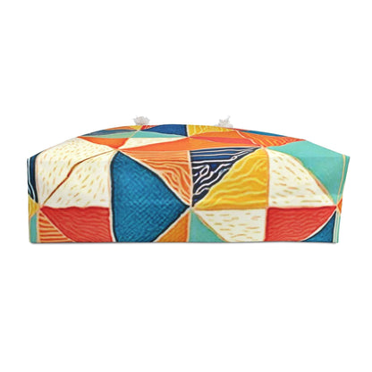 Sac de voyage motif géométrique triangles colorés | Sac de plage | Grand cabas | Sac de maternité