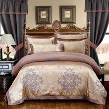 4-Piece Cotton Jacquard Bedding Set – Embroidered Floral Wedding Duvet Cover & Sheet Set