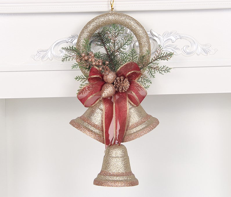Christmas Bell Ornaments, Pearlescent Paper Tree Decorations