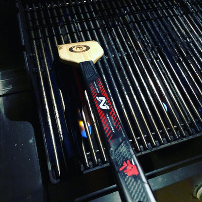 Grattoir à barbecue en bois en forme de crosse de hockey