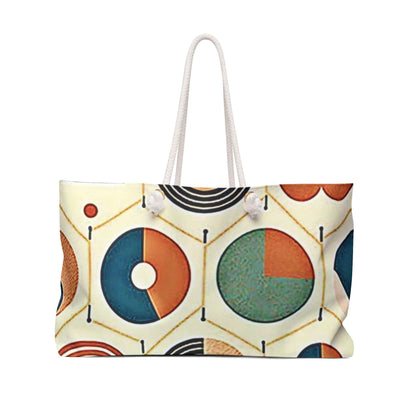 Sac de voyage géométrique cercle du milieu du siècle | Fourre-tout abstrait rétro | Sac fourre-tout pour maman débordée | Voyage essentiels de bébé | Cadeau pour maman