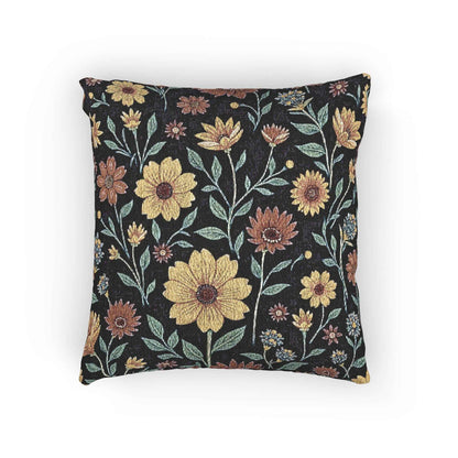 Coussin décoratif tissé motifs floraux vintage | Coussin tapisserie Tournesol, Coussin décoratif botanique