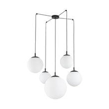 ESME White Opal Glass 5-Light Spider Pendant for Dining Table, Stairwell & Living Room
