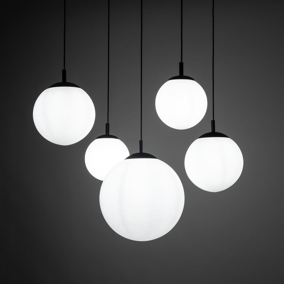 ESME White Opal Glass 5-Light Spider Pendant for Dining Table, Stairwell & Living Room