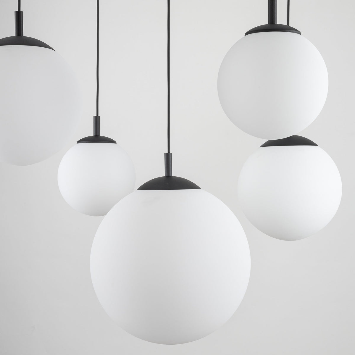 ESME White Opal Glass 5-Light Spider Pendant for Dining Table, Stairwell & Living Room