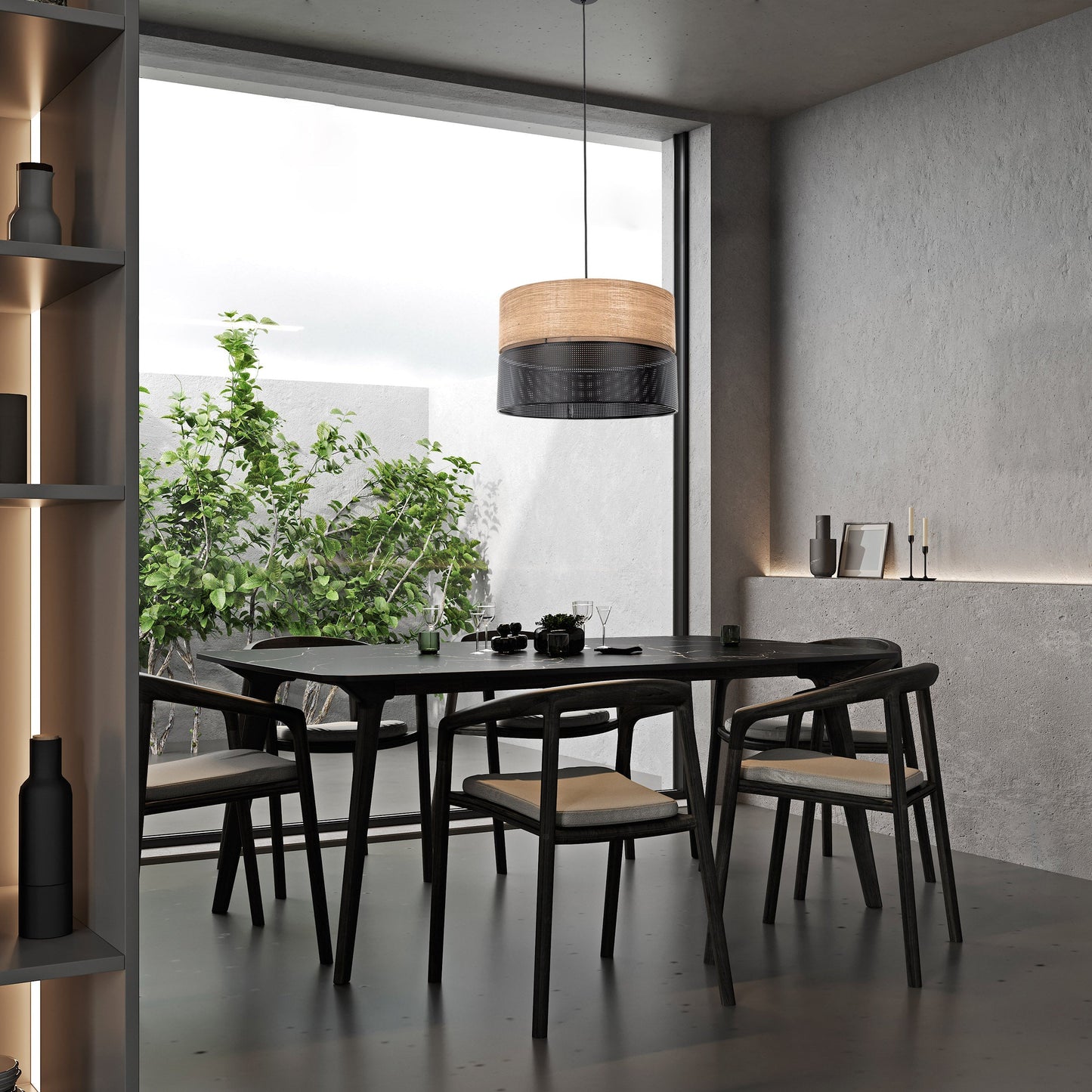 Suspension tambour scandinave Nicol pour salle à manger et chambre à coucher