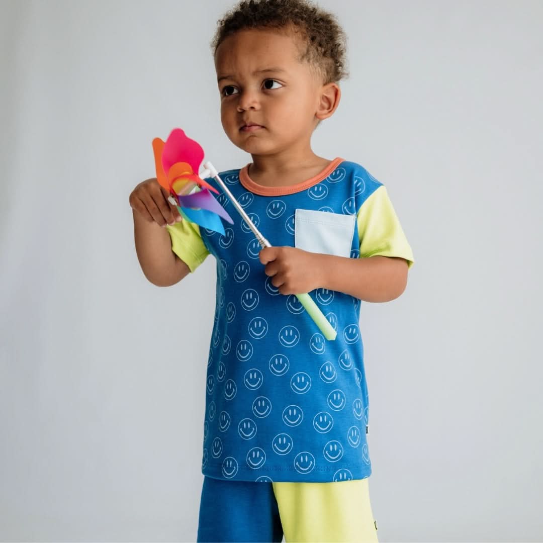 Baby/Kids' Bamboo Pocket T-Shirt | Market Veggies Cream