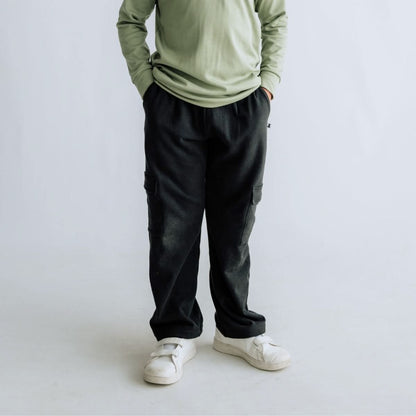 Youth Bamboo Fleece Cargo Pants | Navy