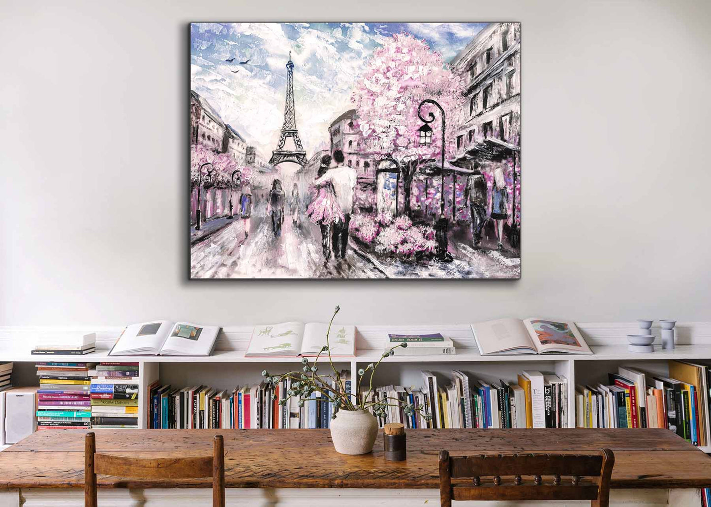 Joli Paris rose - Décoration murale en toile - Art mural