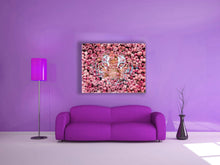 Tigre dans la rose - Impressions sur toile d'animaux sauvages - Art animalier - Vernis doré