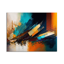 Impression sur toile - Abstraction dorée et bleue - Décoration murale