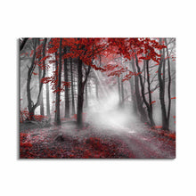 Œuvre d'art imprimée - Forêt rouge isolée - Décoration murale