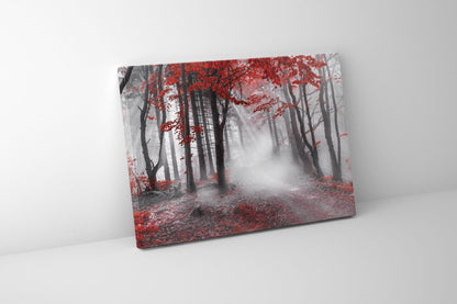 Œuvre d'art imprimée - Forêt rouge isolée - Décoration murale