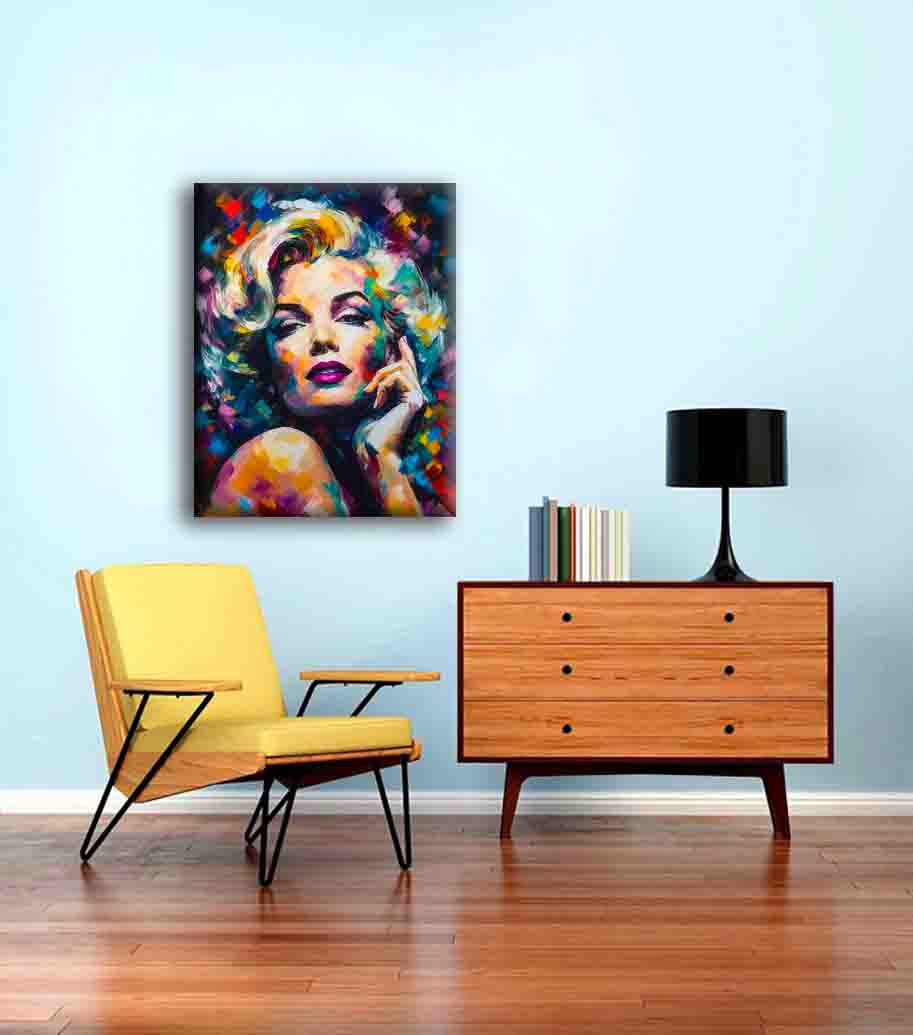 Marilyn Toile-Décor mural-Beaux-Arts-Vernis doré