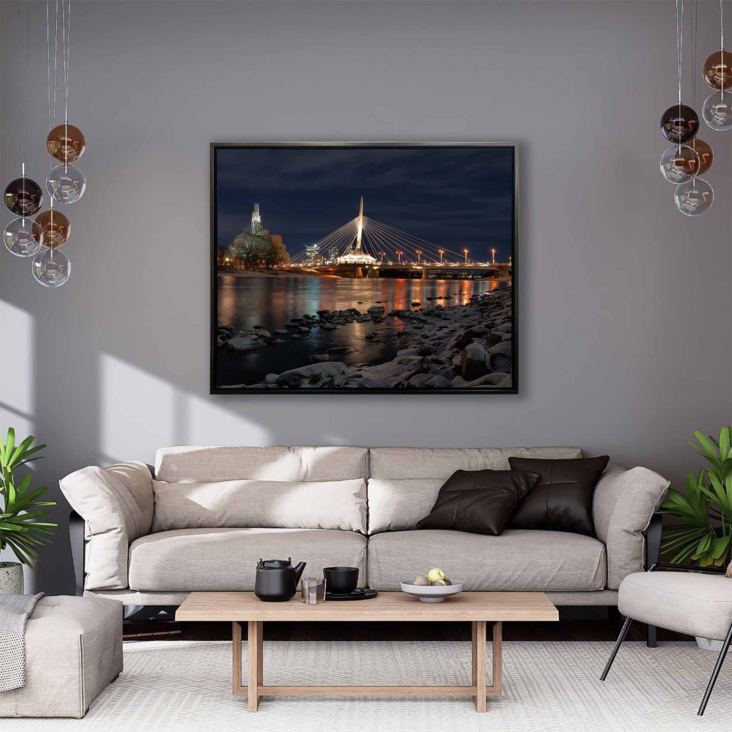 Décoration murale « Skyline de Winnipeg » – Impressions sur toile – Vernis RVB