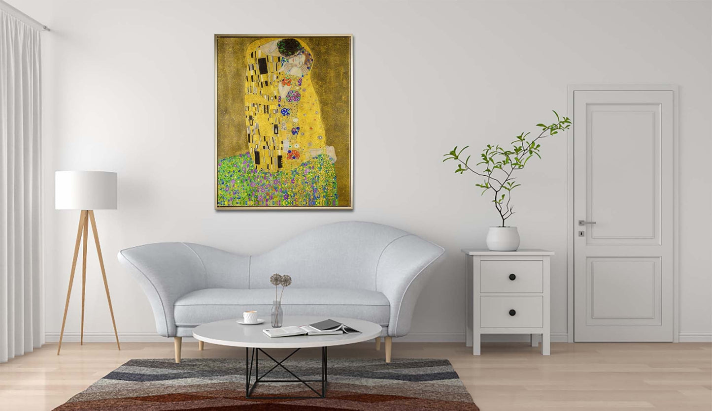 Décoration murale "Le Baiser" Art-Vernis doré