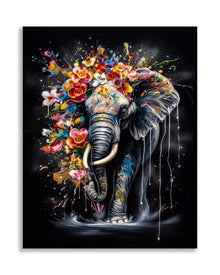 Toile murale Faune -Éléphants colorés- Décoration murale-RVB Vanish