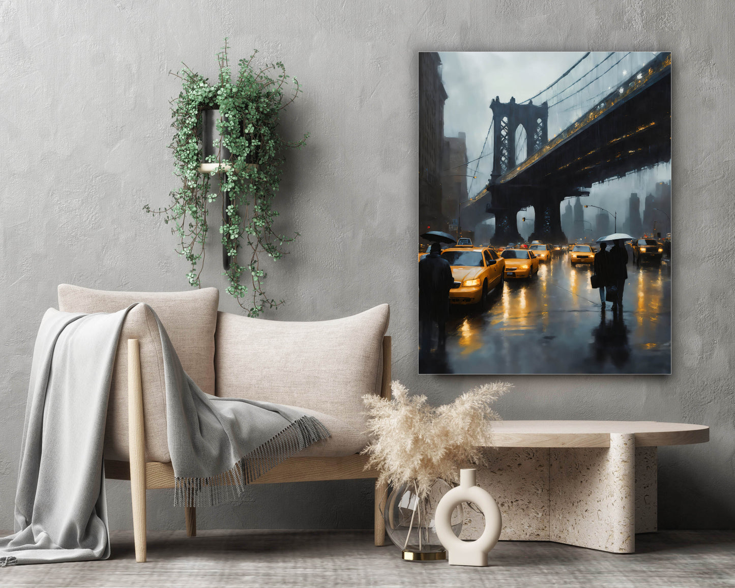 Décoration murale-Horizon stylisé du pont de New York-Impression sur toile