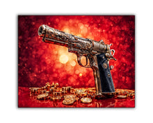 Art mural-Pistolet et argent -Toile imprimée-Pop art