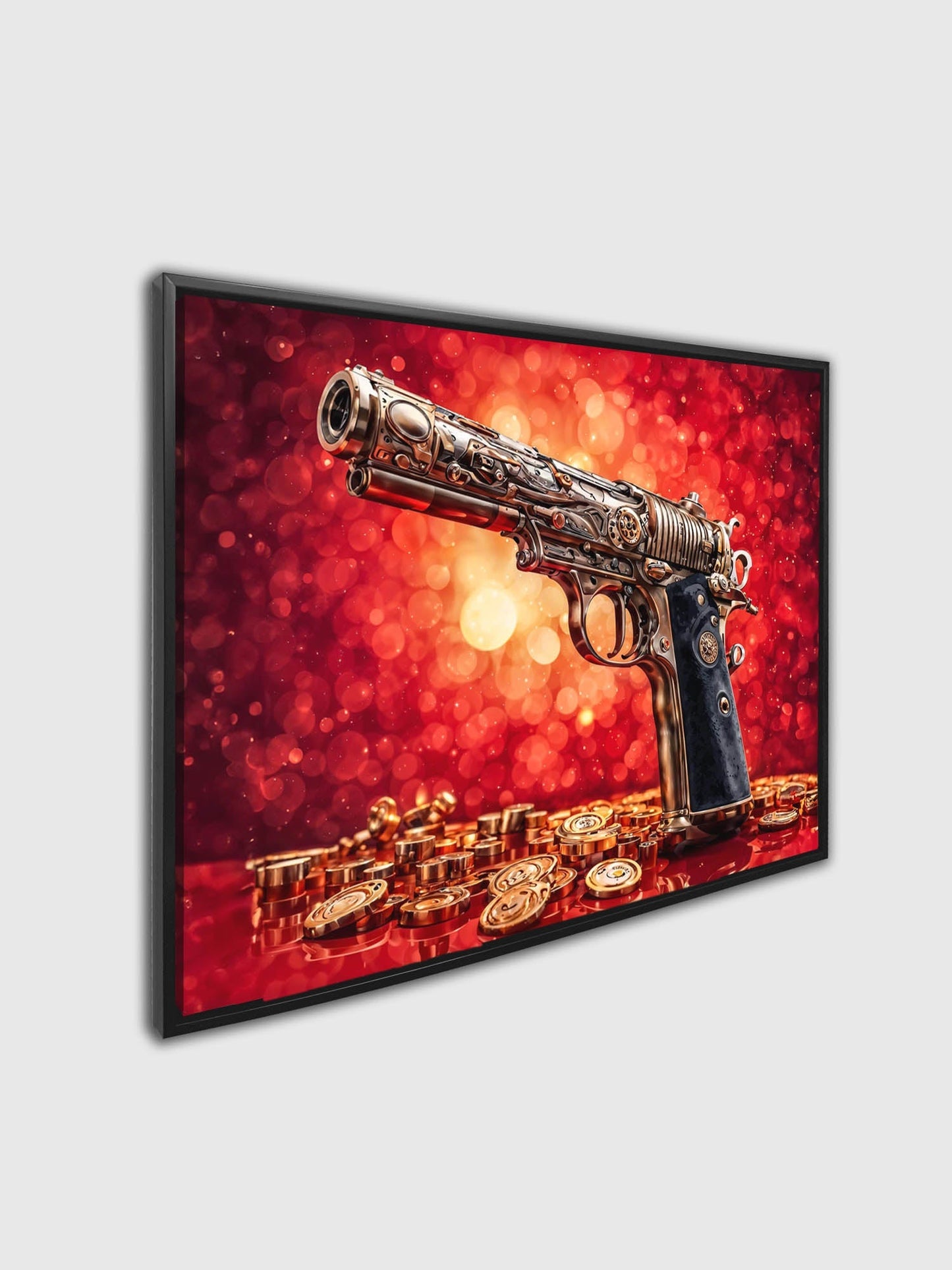 Art mural-Pistolet et argent -Toile imprimée-Pop art