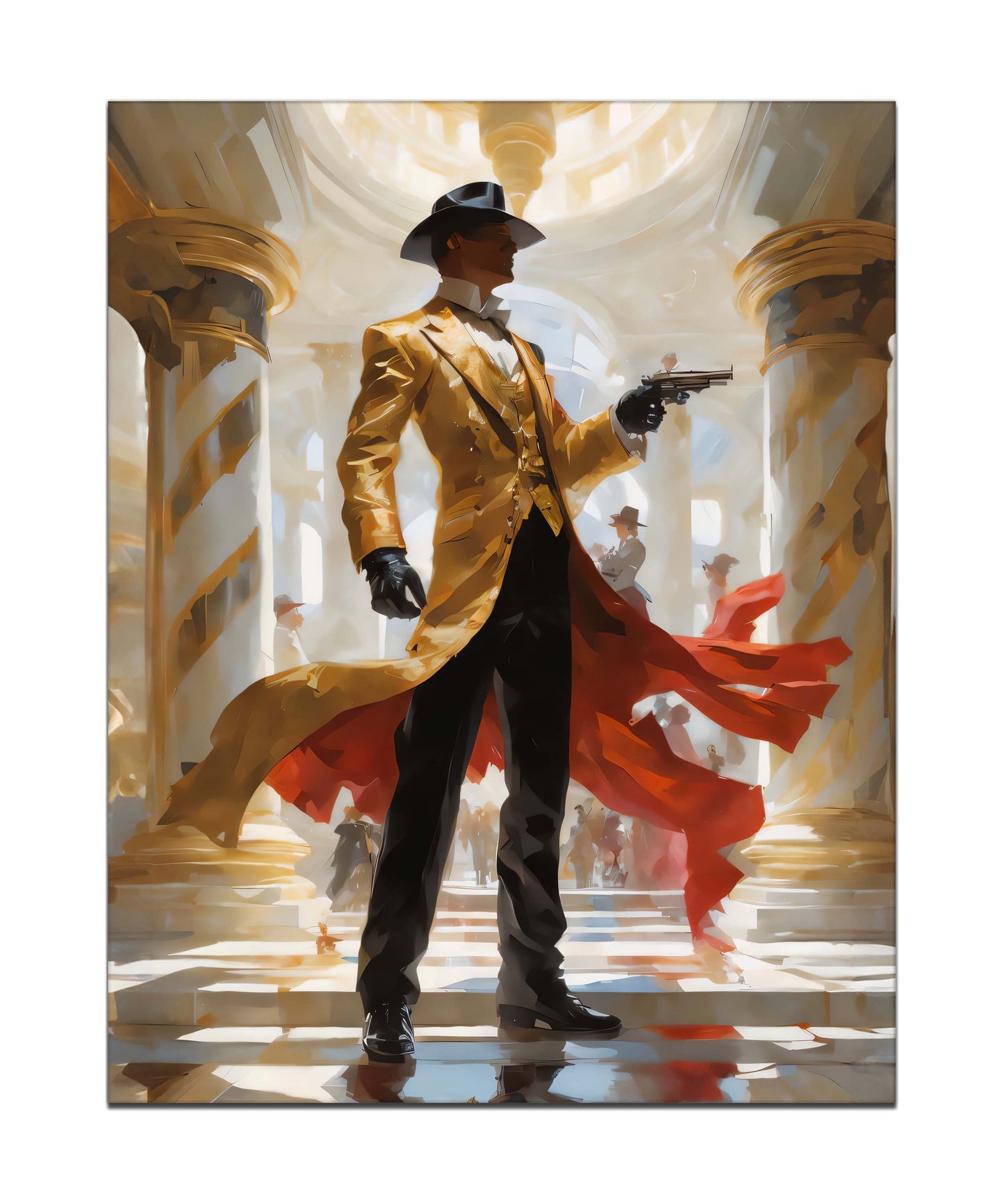 Art mural-Retour vers le futur - Le pistolero - Toile imprimée - Décoration artistique