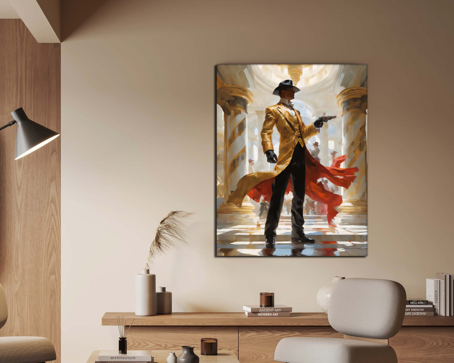 Art mural-Retour vers le futur - Le pistolero - Toile imprimée - Décoration artistique