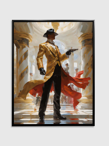 Art mural-Retour vers le futur - Le pistolero - Toile imprimée - Décoration artistique