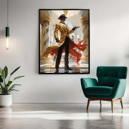 Art mural-Retour vers le futur - Le pistolero - Toile imprimée - Décoration artistique