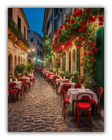 Café italien Toile d'art 36" x 48"