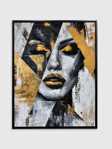 Décoration Murale Visage Or et Noir I