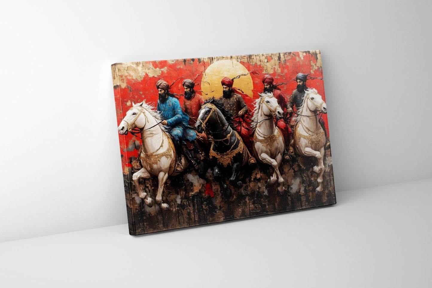 Guerriers Sikhs Tableau Imprimé sur Toile 120cm x 90cm