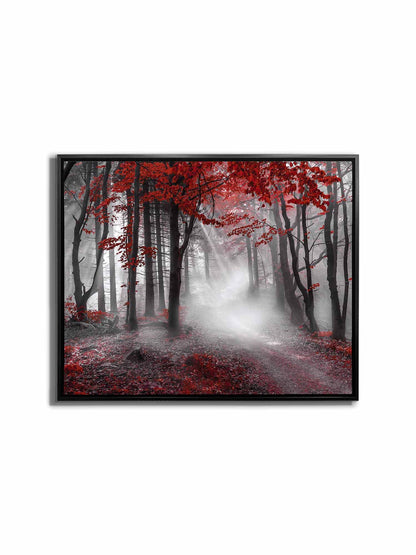 Œuvre d'art imprimée - Forêt rouge isolée - Décoration murale