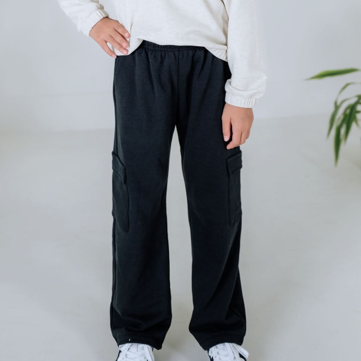 Youth Bamboo Fleece Cargo Pants | Terracotta