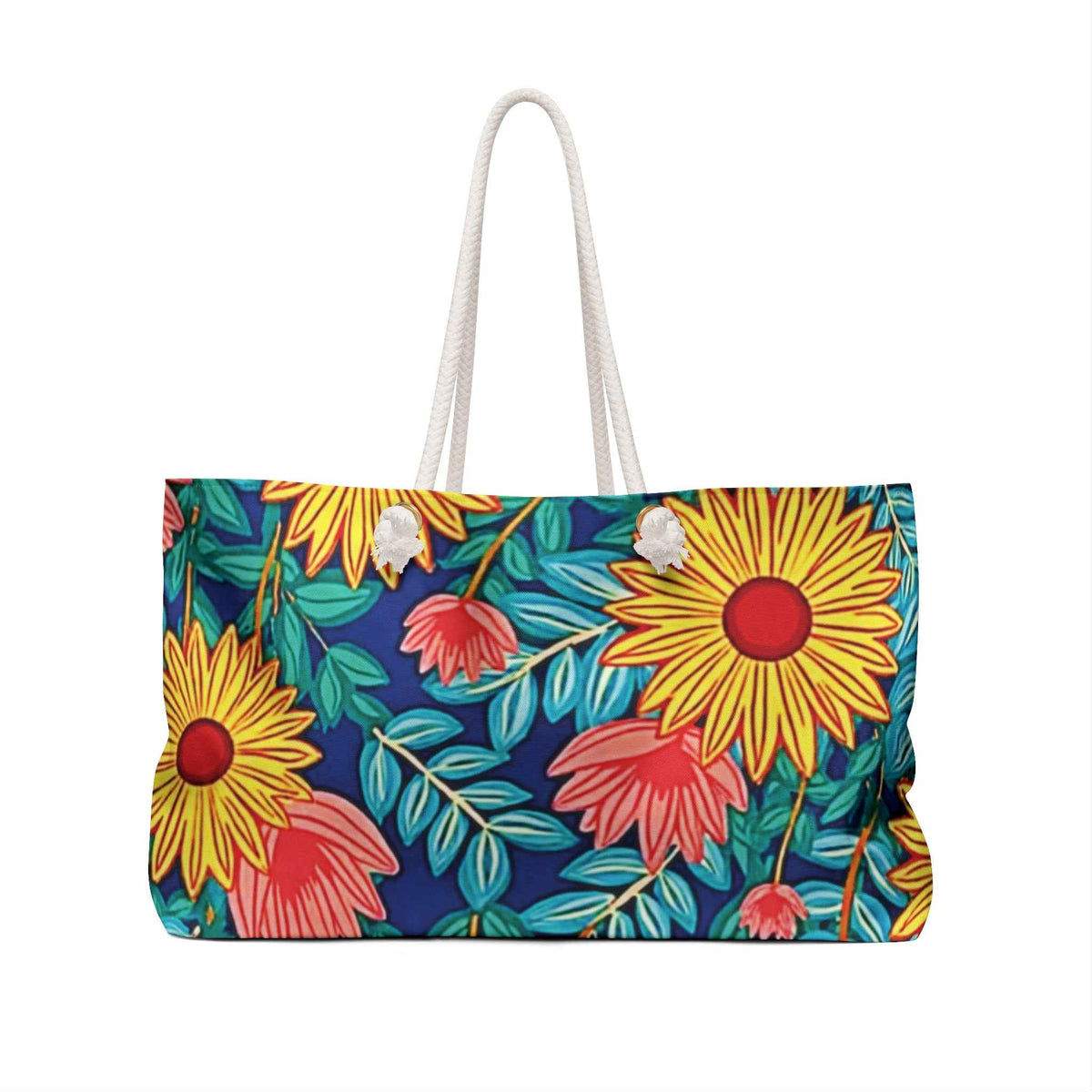 Sac de week-end floral tournesol | Sac fourre-tout botanique lumineux | Grand sac fourre-tout | sac de maman de tous les jours | sac de maman nomade