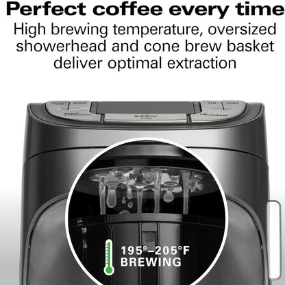 HAMILTON BEACH PROFESSIONAL 49500 Programmable 12 Cup Coffee Maker - Refurbished with Home Essentials warranty