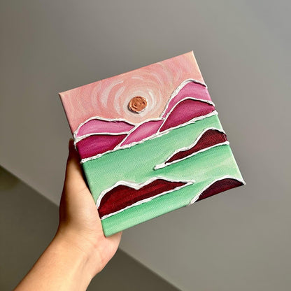 Textured Acrylic Painting (6x6in)🌄