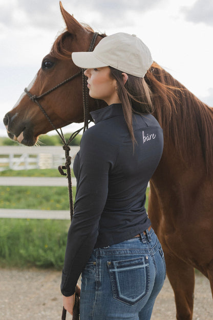 Haut à manches longues avec demi-zip – FEMME