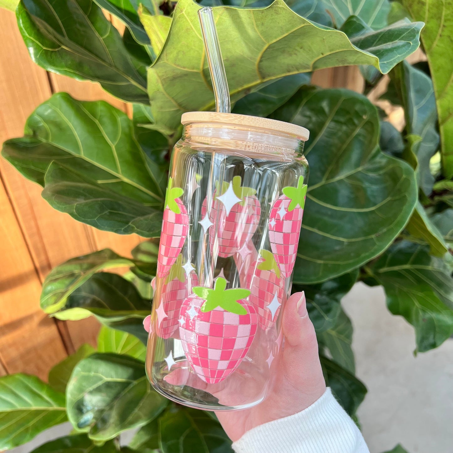 Gobelet en verre fraise disco